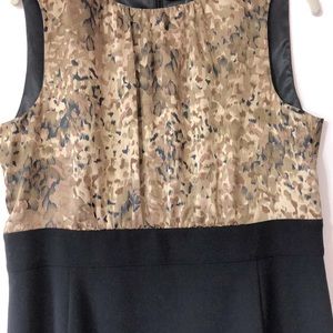 Sleeveless Black with Brown Print top Eveningwear